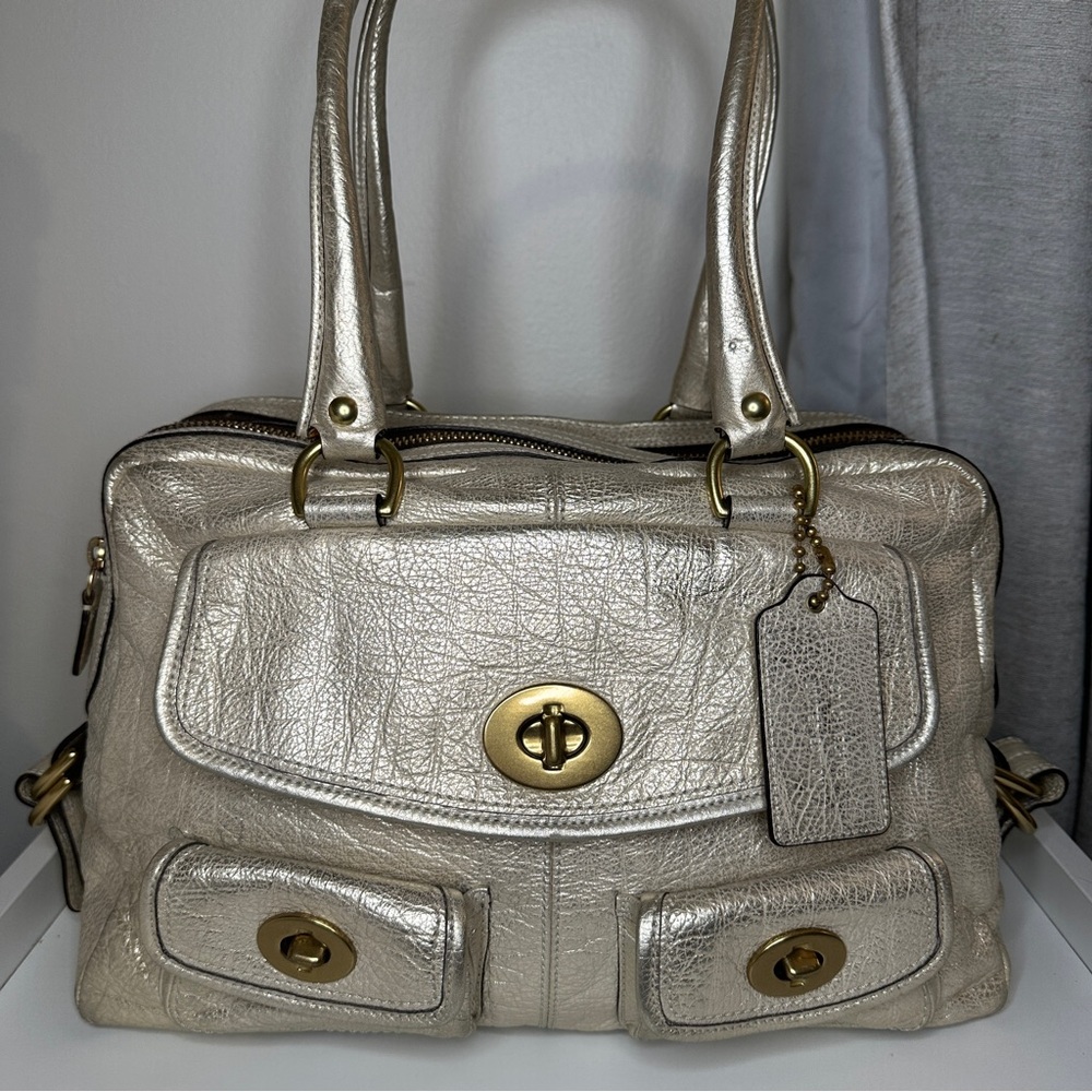 Vintage Coach Y2K Legacy Archive Ltd Ed Peyton Metallic Leather Bag